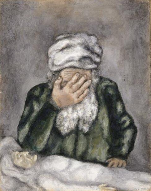 Abraham pleurant Sarah contemporain de Marc Chagall Peintures à l'huile